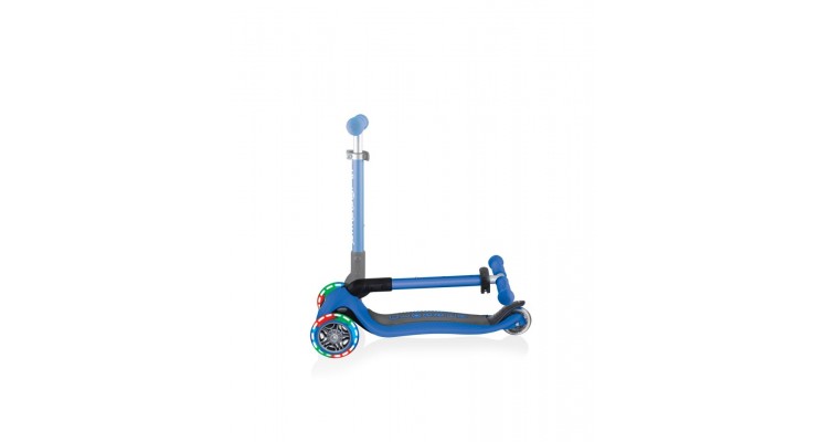 Trotineta globber junior pliabila cu lumini culoare albastra