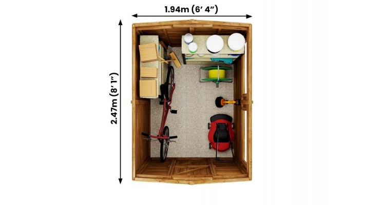 Magazie din lemn tratat Adam II, 1.81x2.42m, Dunster House