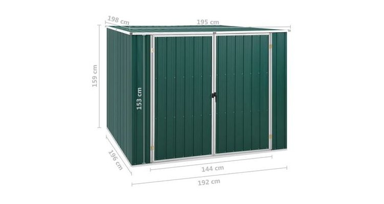 Sopron de gradina, verde, 195 x 198 x 159 cm, otel galvanizat