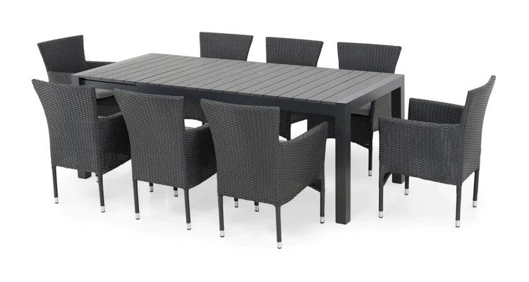 Set mobilier ENCORE terasa/gradina, 8 scaune si masa extensibila image3