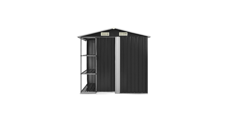 Sopron de gradina cu etajera, antracit, 205x130x183 cm, fier