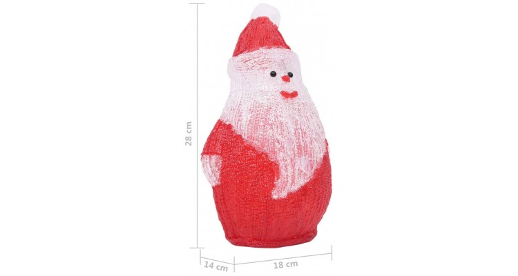 Figurina Mos Craciun cu LED, 28 m, acrilic, interior/exterior