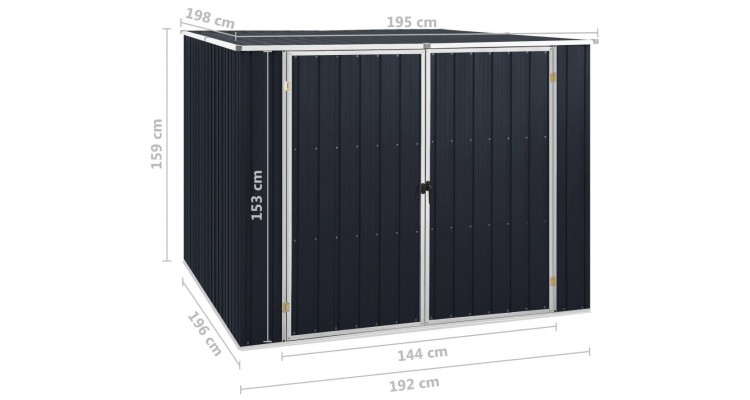 Sopron de gradina, antracit, 195 x 198 x 159 cm otel galvanizat