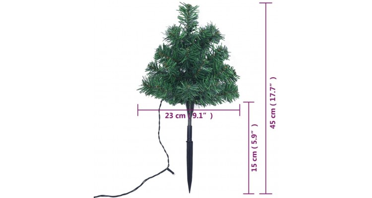 Brazi de Craciun de alee, 6 buc., LED-uri multicolore 45 cm PVC