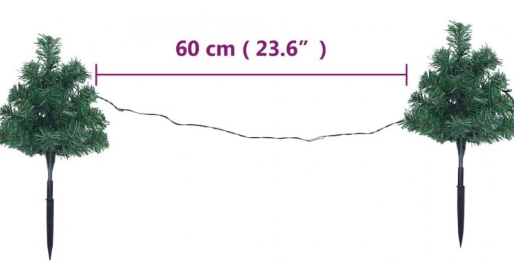 Brazi de Craciun de alee, 6 buc., LED-uri multicolore 45 cm PVC
