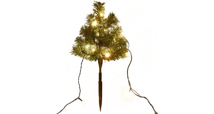 Brazi de Craciun de alee, 6 buc., LED-uri alb calde, 45 cm, PVC