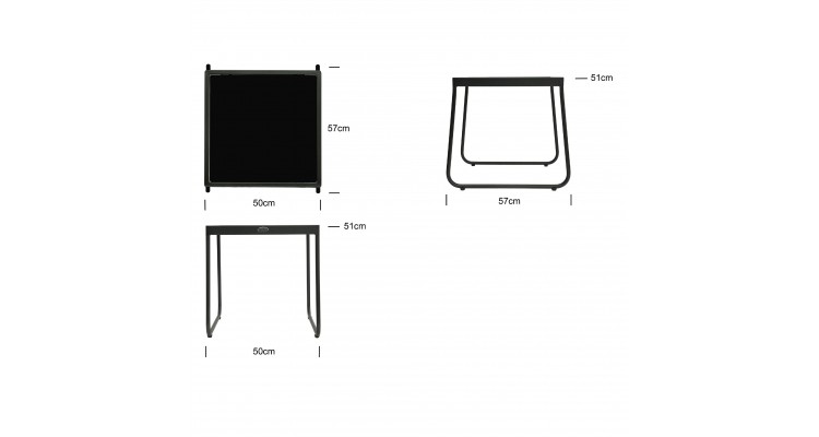 Set de sezlonguri metalice SkyLine MOMA, terasa si gradina, 2 sezlonguri si masuta