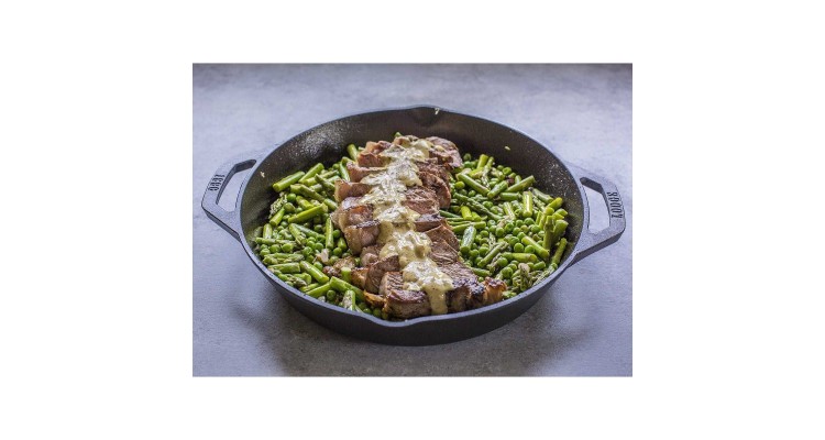 Tigaie adanca rotunda din fonta cu manere Lodge 43 cm L-17SK3