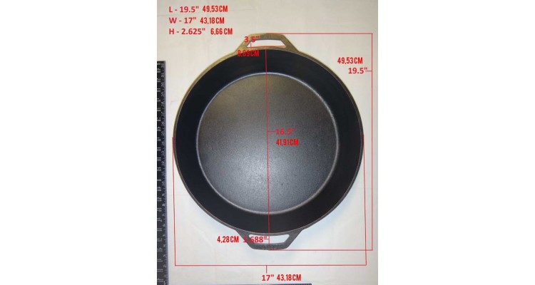 Tigaie adanca rotunda din fonta cu manere Lodge 43 cm L-17SK3