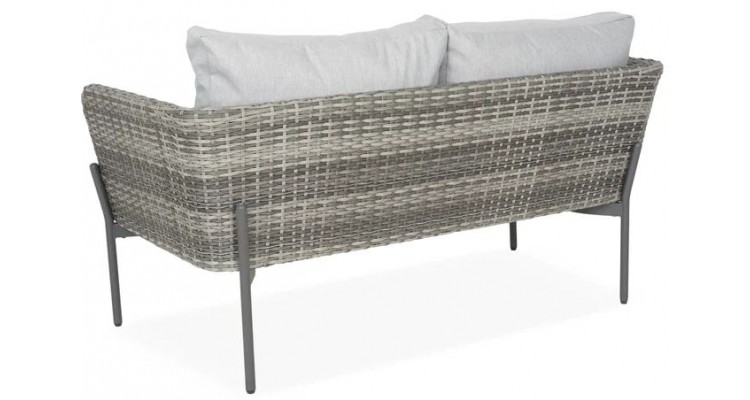 Set mobilier exterior, poliratan, 4 locuri, 2 fotolii, canapea si 2 masute LILLE