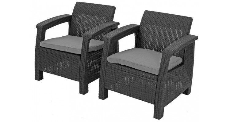 Set mobilier gradina, Corfu Fiesta, ratan sintetic, grafit