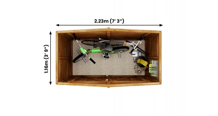 Magazie pentru biciclete, din lemn, Ariane®, 2.4x1.2m, Dunster House