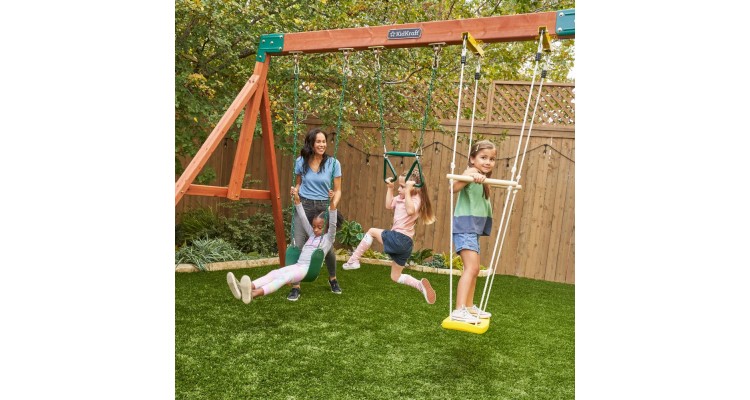 Complex De Joaca Din Lemn Odyssey Cu 3 Tobogane Si Leagane 2 In 1 Kidkraft