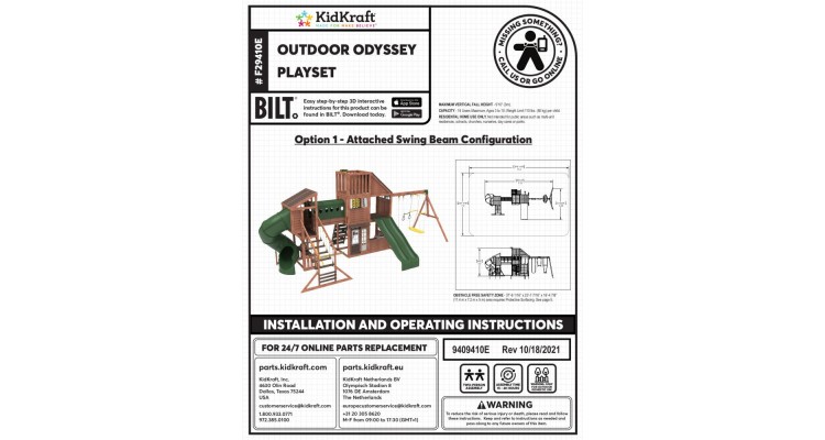 Complex De Joaca Din Lemn Odyssey Cu 3 Tobogane Si Leagane 2 In 1 Kidkraft