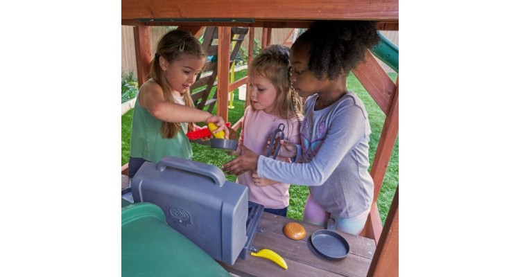Complex De Joaca Din Lemn Odyssey Cu 3 Tobogane Si Leagane 2 In 1 Kidkraft