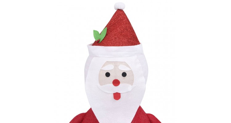 Figurina mos craciun decorativa cu led, 60 cm, tesatura lux