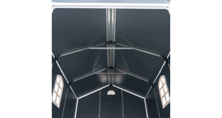 Magazie gradina PVC medie, AVE, lungime 190 latime 280 inaltime 226 , gri, 4.3 metri patrati