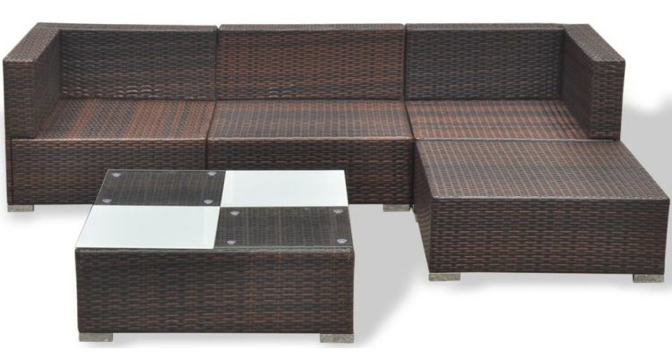 Set mobilier pentru gradina din poliratan, maro image4