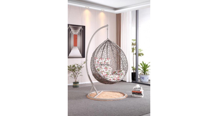 Leagan balansoar suspendat gradina Cocon BOWL L.103 x l 70 x H 122 gri