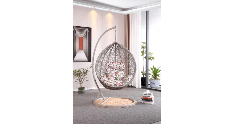 Leagan balansoar suspendat gradina Cocon BOWL L.103 x l 70 x H 122 gri