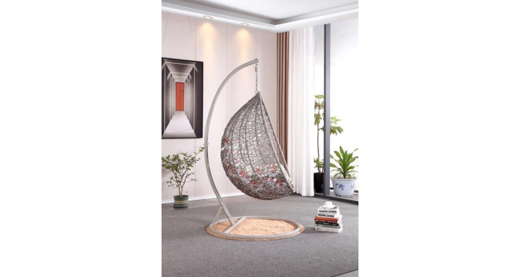 Leagan balansoar suspendat gradina Cocon BOWL L.103 x l 70 x H 122 gri