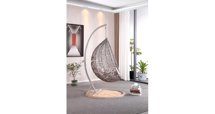 Leagan balansoar suspendat gradina Cocon BOWL L.103 x l 70 x H 122 gri