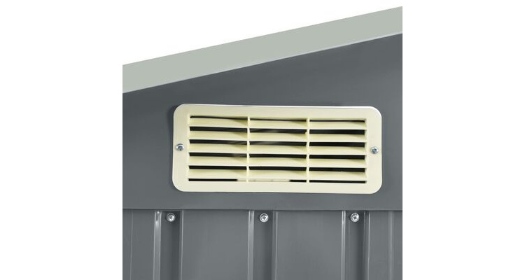 Sopron de gradina cu etajera, gri, 205 x 130 x 183 cm, fier