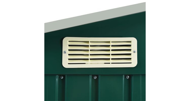 Sopron de gradina cu etajera, verde, 205 x 130 x 183 cm, fier