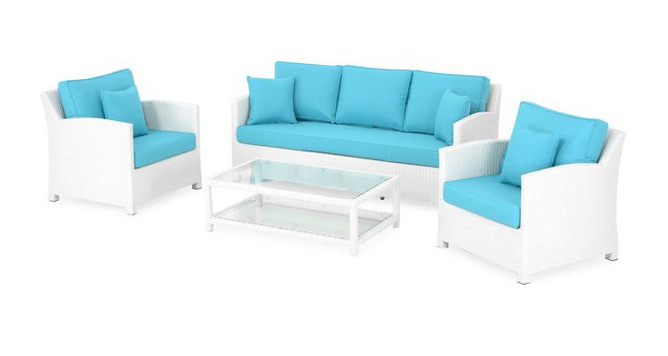 Set mobilier SAFIRA gradina/terasa, 2 fotolii, canapea si masuta