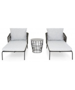 Set mobilier MILANO terasa/gradina, 2 sezlonguri si masuta