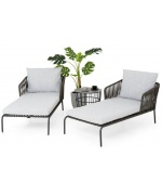 Set mobilier MILANO terasa/gradina, 2 sezlonguri si masuta