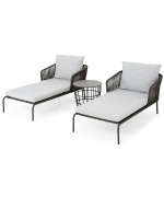 Set mobilier MILANO terasa/gradina, 2 sezlonguri si masuta