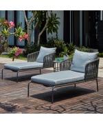 Set mobilier MILANO terasa/gradina, 2 sezlonguri si masuta