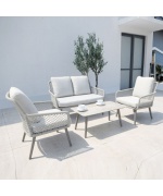 Set mobilier RENNES terasa/gradina, 2 fotolii, canapea si masa