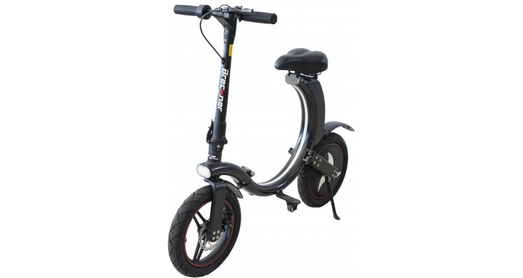 Bicicleta electrica pliabila Breckner, 350 W, 6Ah, culoare negru, roti 14, autonomie 10-22 km, greutate neta/bruta 20/22.5 kg kivi.ro