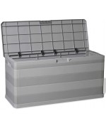 Ladă de depozitare pentru grădină, 280 l, gri deschis