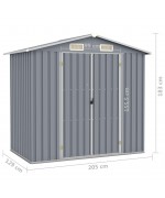 Sopron de gradina, gri, 205 x 129 x 183, otel galvanizat