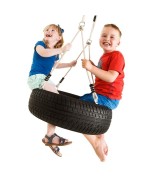 Leagan cauciuc cu sfoara pentru 2 copii KBT