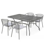 Set mobilier metalic pentru terasa si gradina, cu 4 scaune si masa, Berlin