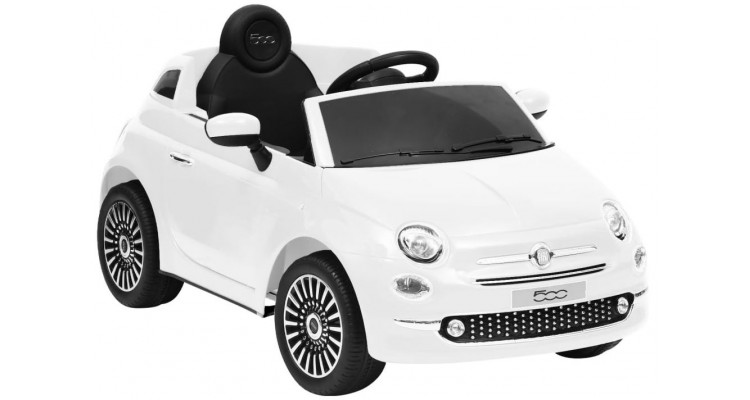 Masina electrica pentru copii Fiat 500, alb 500°