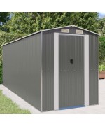 Magazie metalica de gradina, gri deschis, 192x523x223 cm, otel galvanizat