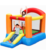 Castel gonflabil colorat cu tobogan Happy Hop, L 265 x 200 l x H 200 cm