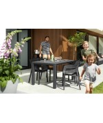 Masa Julie, 6 locuri, 1,47 x 90 x 74,5 cm, culoare grafit, Keter