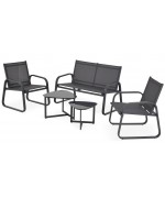 Set mobilier TEBA terasa/gradina, 2 fotolii, canapea, masa mare si masuta