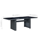 Set mobilier exterior cu perne, 7 piese, gri inchis, poliratan