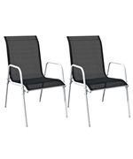 Set mobilier bistro, 3 piese, negru, otel