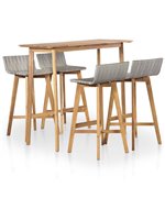 Set mobilier de exterior, 5 piese, lemn masiv de acacia