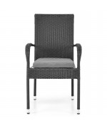 Scaun PRESLEY L.55.5 l.63 H.95 negru/gri