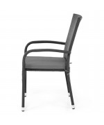 Scaun PRESLEY L.55.5 l.63 H.95 negru/gri