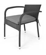 Scaun PRESLEY L.55.5 l.63 H.95 negru/gri